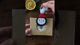 DIY Pinguin Weihnachtskarte aus Pappe #basteln #weihnachten #xmascrafts