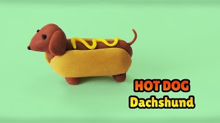 🔴 DIY How to Make HOT DOG Dachshund - Easy Polymer Clay, plastilina and Fondant Cakes Tutorial