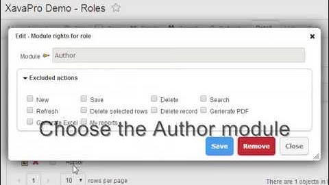 Restrict actions to certain users with XavaPro
