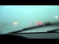 Driving into a heavy rain storm