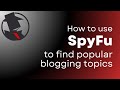 Finding Popular Blogging Topics Using SpyFu