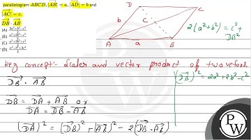 parallelogram \( A B C D,|\overrightarrow{A B}|=a,|\overrightarrow{A D}|=b \) and \( |\overright...