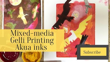 Mixed-media Gelli printing - using Akua inks  #mixedmedia #gelliprintingideas #akuainks #akua
