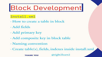 Moodle Block Development: understand install.xml