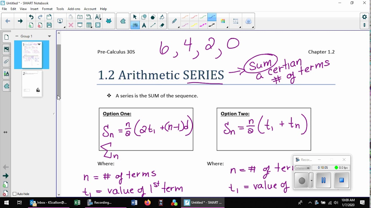 PC30S Ch 1.2 Arthmetic Series