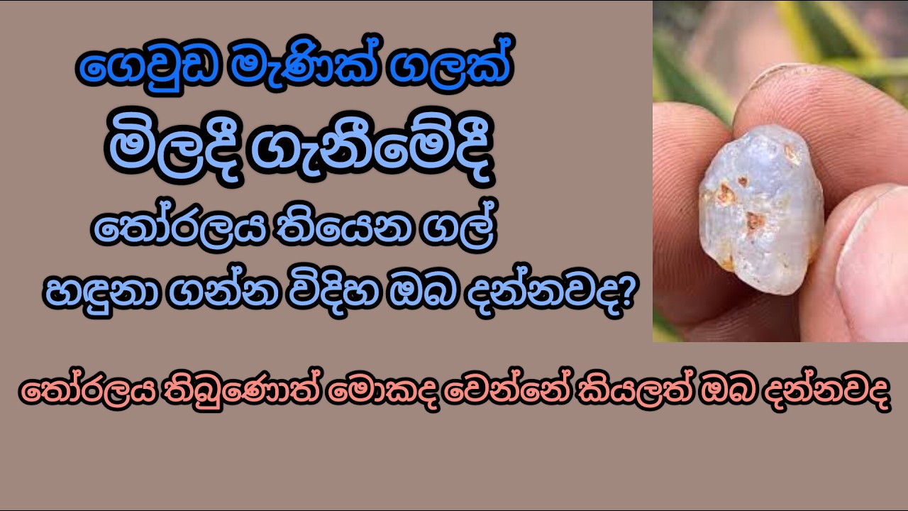 Sri lanka gems/ ගෙව්ඩ ගලක තෝරලය හඳුනා ගනිමු/Sapphire gemstone