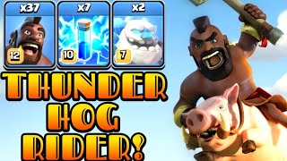 Thunder Hog Rider Attack Strategy!! 37 Hogs + 7 Lightning Spell - Clash of Clans Town Hall 15 | COC
