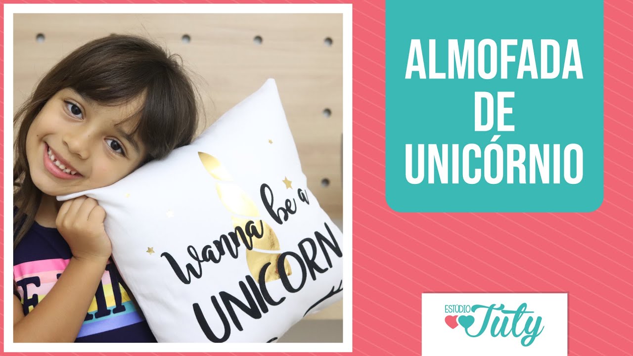 DIY - Como fazer almofada de Unicórnio com transfer   |   Thiara Ney