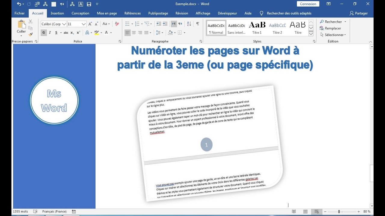 Comment Numéroter Les Pages Sur Word Sans Page De Garde numéroter les pages sur Word à partir de la 3eme (ou page spécifique