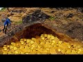 wow amazing day! found a lot gold under stone at foothills on million years