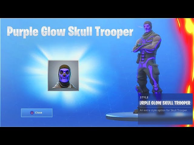 ゲームキャラクター FORTNITE SKULL TROOPER (Purple Glow) The New Purple Glow SKULL TROOPER Gameplay in Fortnite.. - YouTube