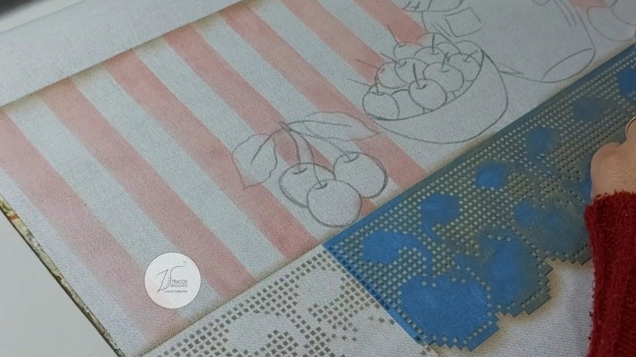 Pintura com stencil. Como Pintar com Stencil de listras e barrados. Luciana Dalponte