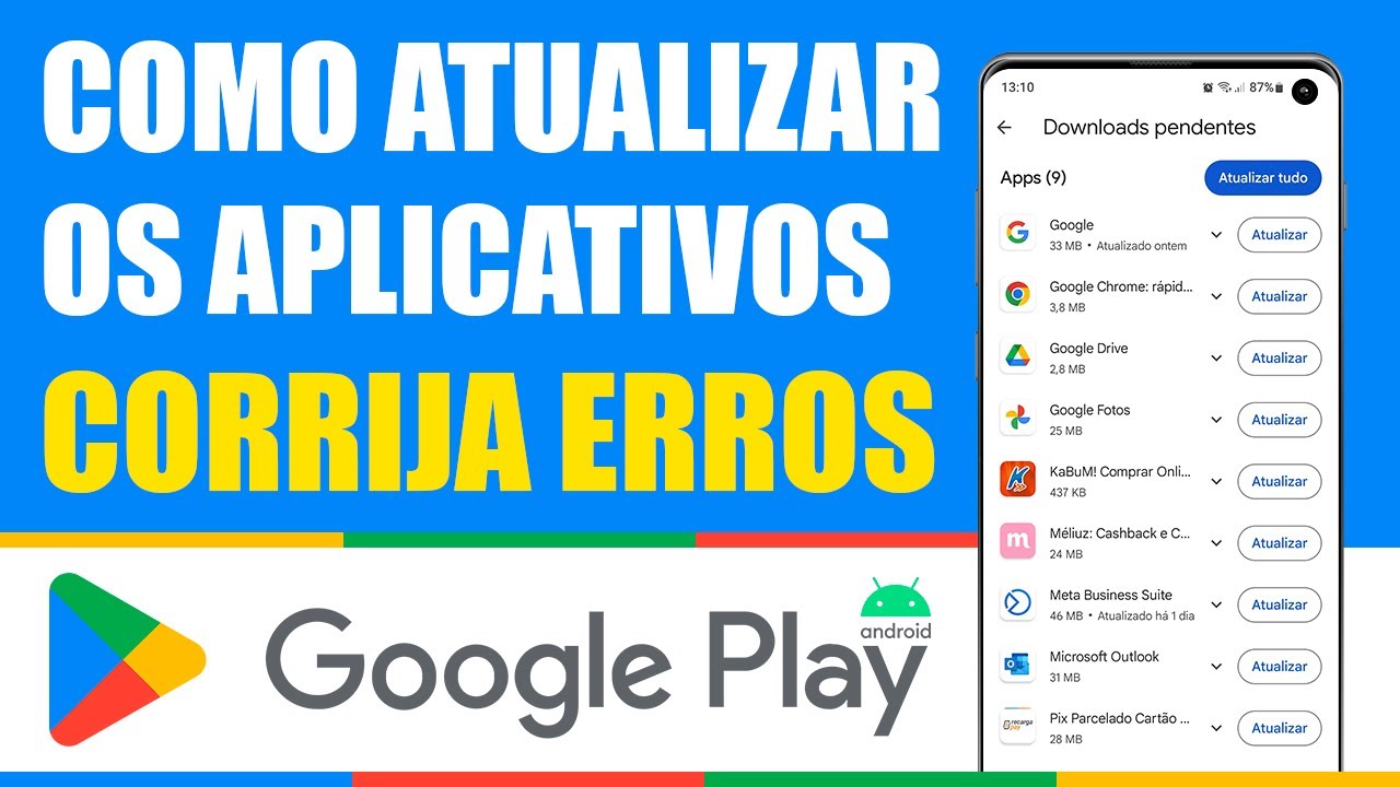 Como atualizar os aplicativos do celular Android - YouTube