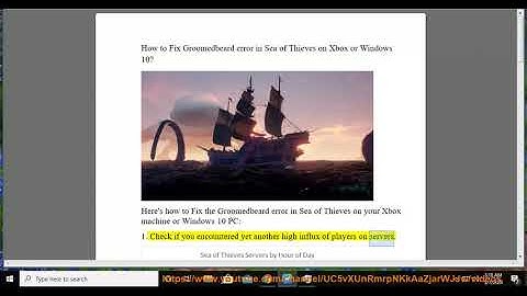 Fix Groomedbeard error in Sea of Thieves on Xbox or Windows 10