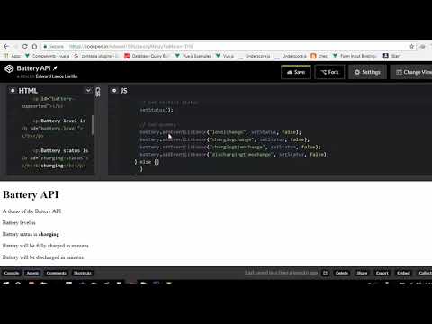 HTML5 Battery API javascript