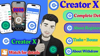 CreatorX Application Details || 2026 New Free Earning Application || Today New application screenshot 1