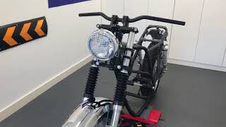 Chrome Motorbike Headlight 6 inch for Project Cafe Racer Retro Scrambler Mesh Grill H4 55W