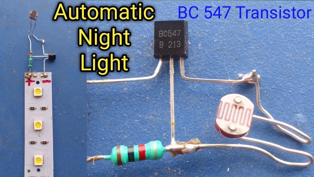 Automatic Night Light Using BC547 3.7v LEDStrip LDR Circuit Emergency ...