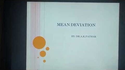 Mean deviation (Advance Maths) by Dr. A.K. Pathak