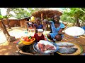 No Fridge| Beef and Fish Preservation Technique In African Village|Cooking delish Lunch For  Family🛖