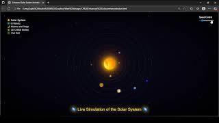 🌌 Live 3D Solar System Animation | Interactive Orbit Simulation with Speed Control #webdesign #ai screenshot 3