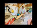 LIVE! RIPPING some cedar panels on the Grizzly Straight Line Rip Saw. Fun!