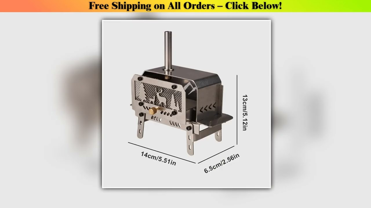 Portable Mini Folding Charcoal Stove Stainless Steel Outdoor Fire Pit Heater, Detachable Wood