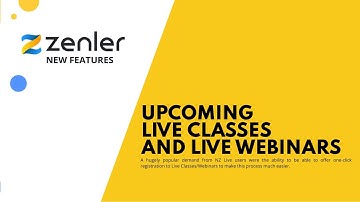 Feature Release - Upcoming Live Classes and Live Webinars
