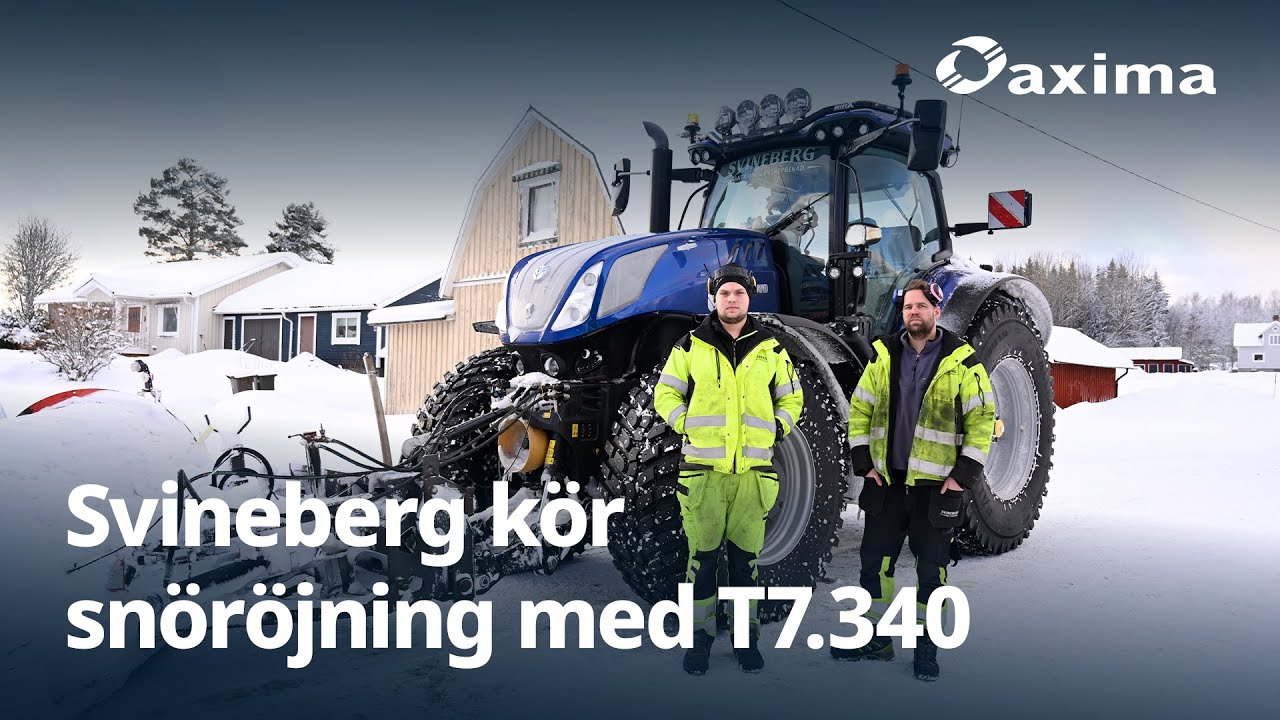 Svineberg kör snöröjning med T7.340