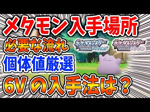 ポケモン ダイパリメイク 6vメタモン を厳選するために必要な条件 個体値厳選するために再効率な方法はなんだ ブリリアントダイヤモンド シャイニングパール 攻略 sp 入手場所 Youtube