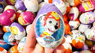 100 Yummy Kinder Surprise Egg Toys Opening - A Lot Of Kinder Joy Chocolate ASMR part 11