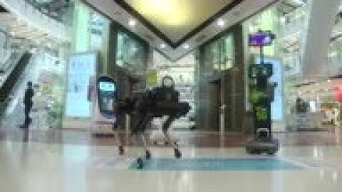 Robots deployed to shopping malls to prevent virus spread