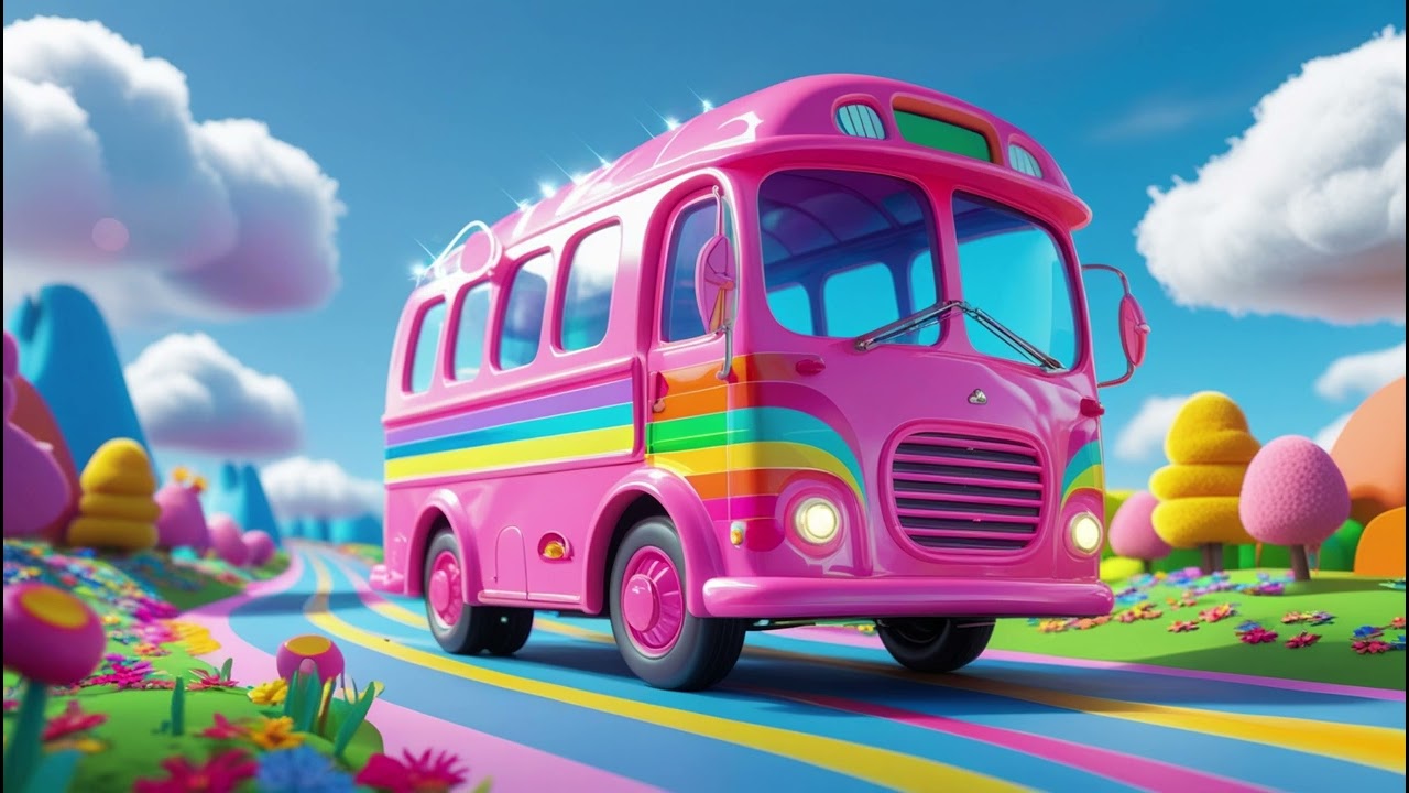🌈🚌 Pink Bus’s Rainbow Ride | Color Learning Song for Kids 🎶