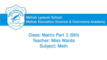 9th Class Maths, Introduction About Matrices - Maths Ch 1 Matrices - Matric part 1 Maths