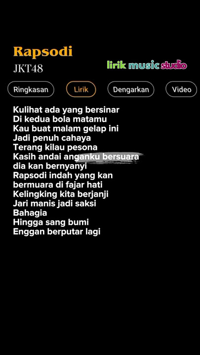 Lirik Lagu Rapsodi_Jkt48