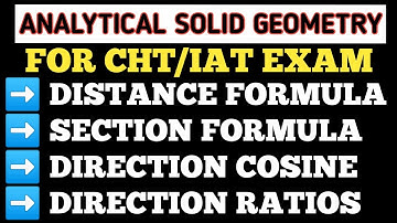 ANALYTICAL SOLID GEOMETRY COMPLETE CHAPTER PYQS || CHT/OAVS/OSSTET MATHEMATICS || COMPETITIVE ODISHA
