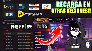 COMO RECARGAR DIAMANTES A OTRAS REGIONES EN FREE FIRE COR PAGOSTORE | RECARGA DE S/N/EE.UU A BRASIL