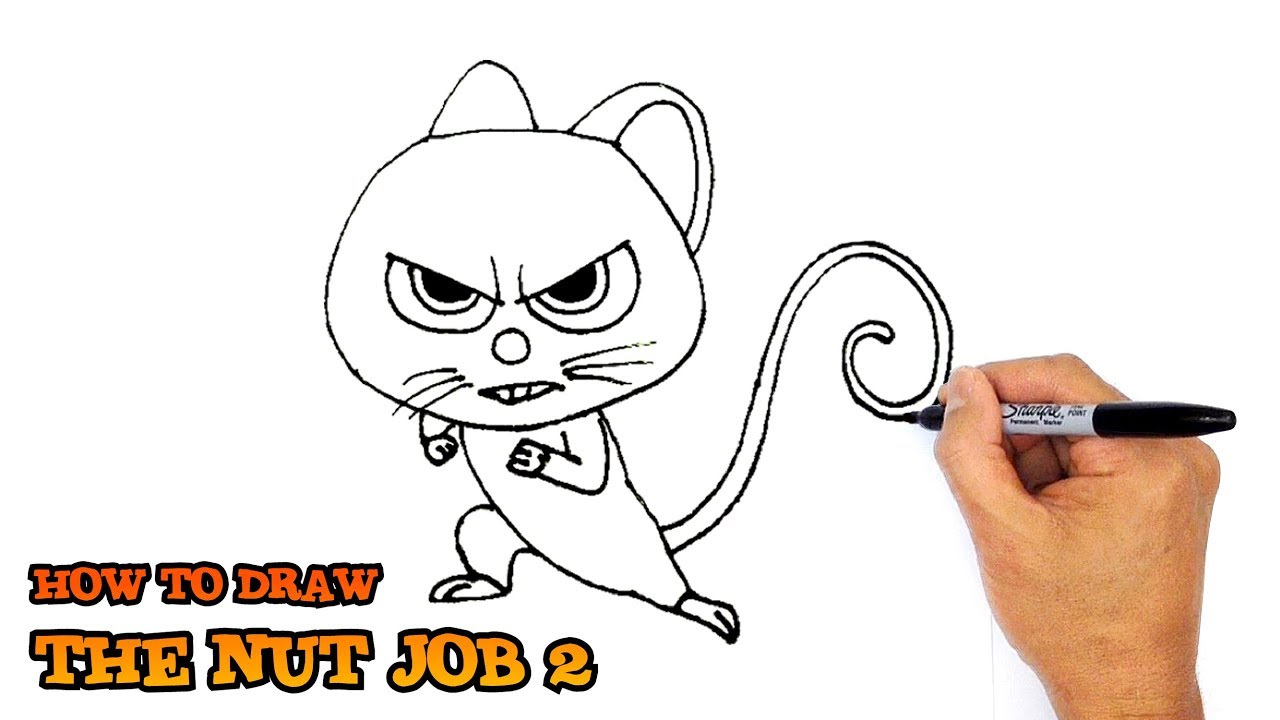 How To Draw Mr Feng Cute From The Nut Job 2 Movie 2017 Kidslv Youtube