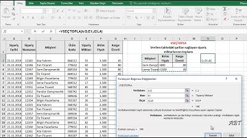 Excel vseçtopla -  vseçort Fonksiyonları