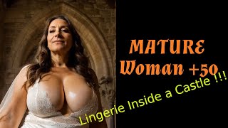 Older Mature Women  50 Stunning in Lingerie Inside a Castle
