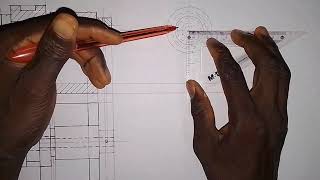 Assembled End Elevation of a Mechanical Drawing 