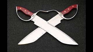 Wing Chun Butterfly Knives | D2 Steel & Red Micarta Handle | Model D-106
