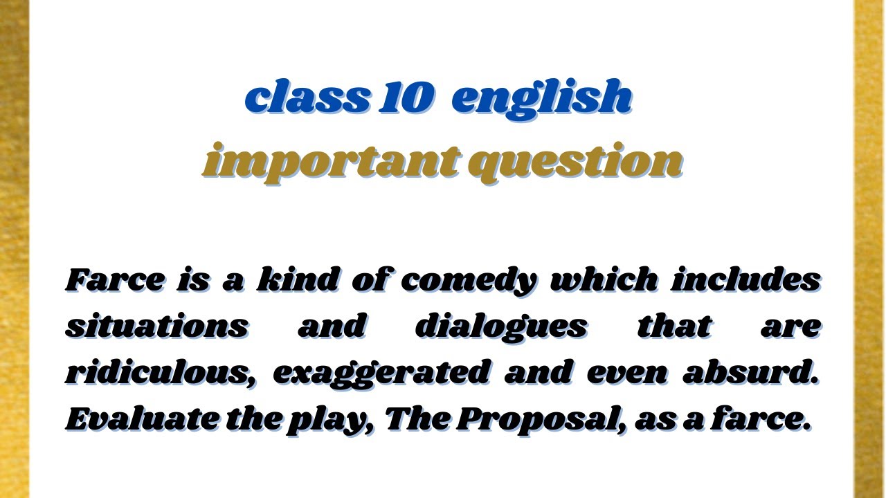 Farce Is A Kind Of Comedy Which Includes Situations And Dialogues That farce-is-a-kind-of-comedy-which-includes-situations-and-dialogues-that