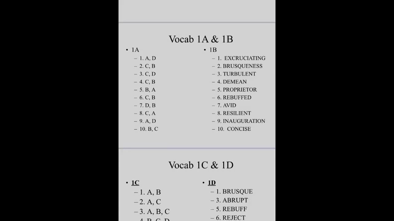 Wordly Wise * Book 8 * Lesson 1 * A/B + C/D Answer Key - YouTube.