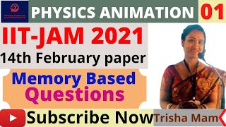IIT-JAM 2021 Memory-Based Questions || PHYSICS ANIMATION || Physics IIT-JAM Paper February 14, 2021