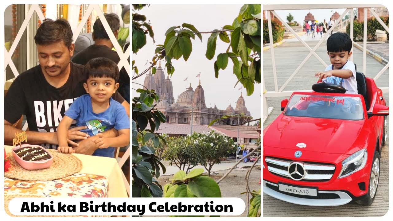 VLOG| Abhi ke Birthday ka Celebration | Hum gaye Swaminarayan Mandir | Aloo Chaat aur Cake
