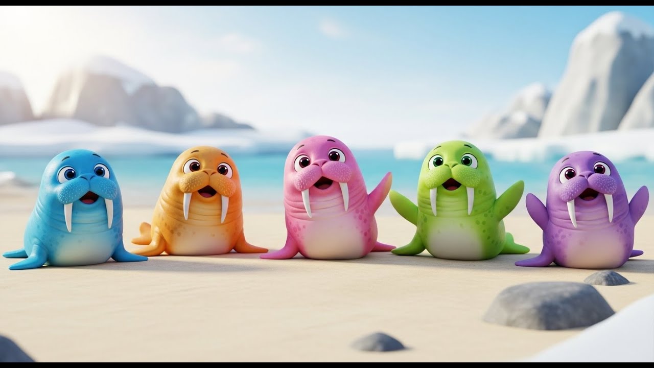 Five Little Walruses Stomp Stomp Stomp | Nursery Rhymes for Kids & Baby Songs