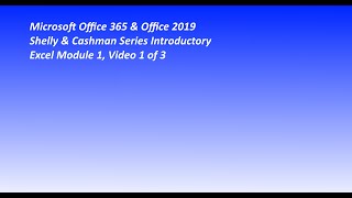 Excel Module 1, Video 1 of 3