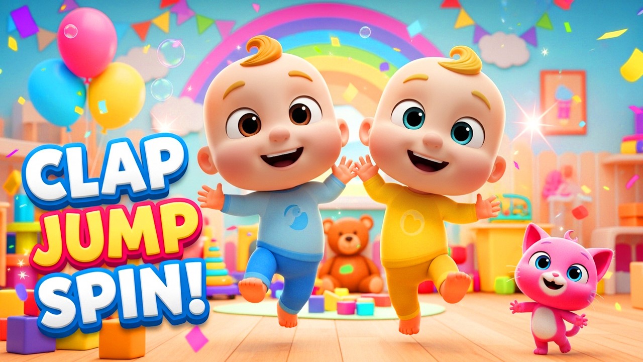Clap Clap Jump Jump Spin Spin Song | Baby Fun Nursery Rhyme | Kids ...