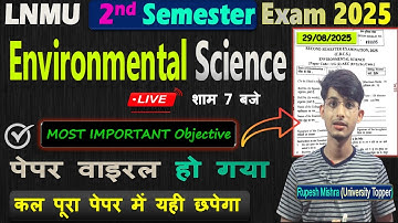🔥 LNMU Environmental Science (AEC-2) 2025 | VVI Objective Questions | Paper Viral will come from ...